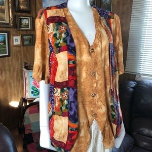 Boho Funky Vintage Floral Top